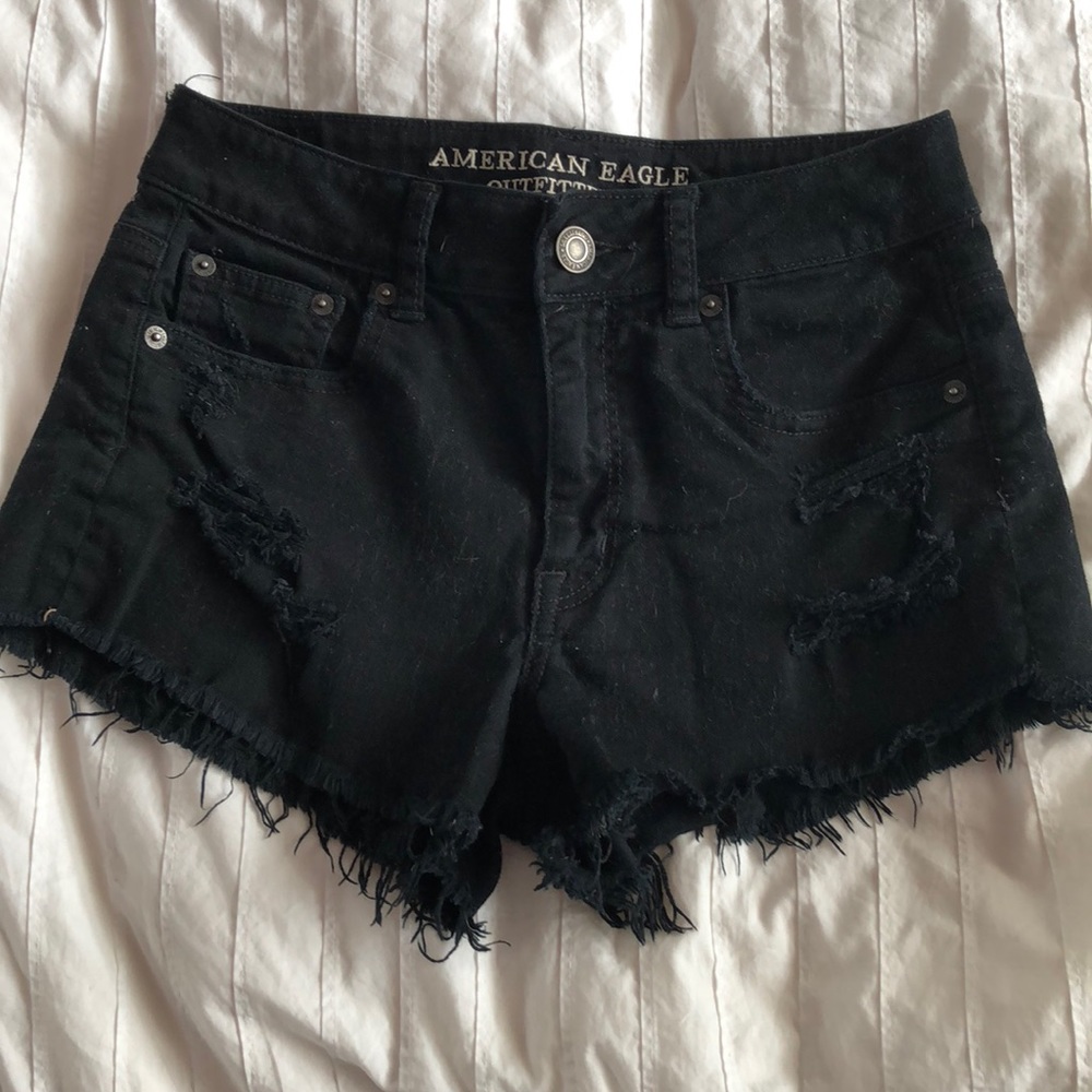 American Eagle High Rise Festival Denim Shorts